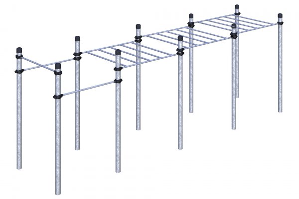 Классический трехуровневый рукоход с турниками  W-02-026