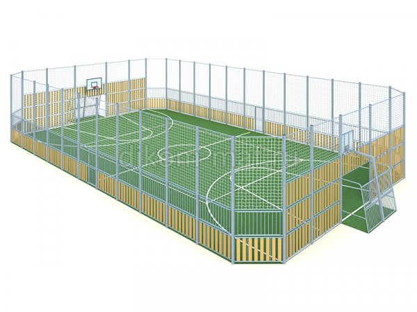 УСП NEO (с заполнением из дерева) предусмотрены встроенные ворота для  минифутбола, баскетбольные стойки) УСП-007